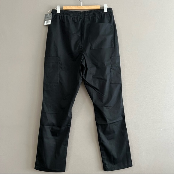 Jaanuu Cargo Scrub Pants Men Straight Stretch Drawstring J85003 Sz M 32x29 Black - Picture 5 of 13